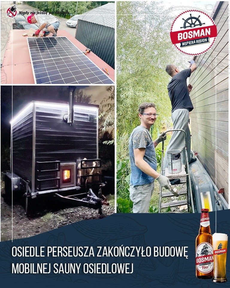 Mobilna sauna w formie przyczepki.